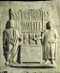 Relief depicting a cutlery shop